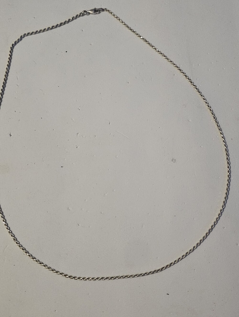 Sterling Silver Twisted Rope Necklace - Silver